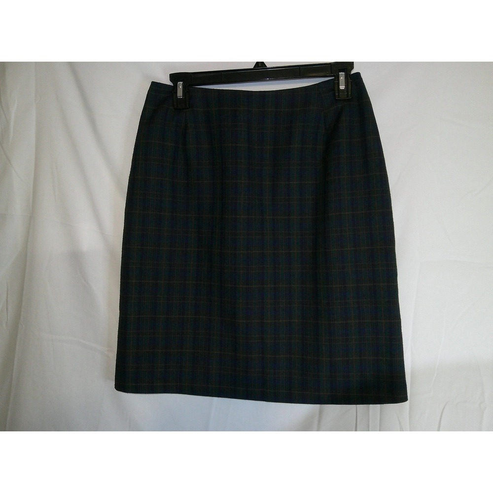 Vintage Briggs New York Wool Tartan Plaid Pencil Skirt Professional Size 10